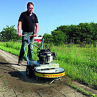 L&auml;stiges Moos und Unkraut: Westermann Radialbesen hat die L&ouml;sung