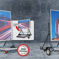 horizont präsentiert die LED-Tafel lift & rotate 