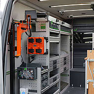 Mobile High-End-Werkstatt auf der bauma zu sehen