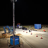 Innovativer und kostensparender LED-Lichtmasten f&uuml;r Coll&eacute; Rental & Sales