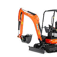 Mit Gasantrieb: der KUBOTA KOMPAKTBAGGER KX019-4 LPG 