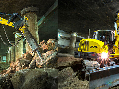 Bagger und Elektro-Radlader f&uuml;r die &bdquo;Kombil&ouml;sung&ldquo; in Karlsruhe