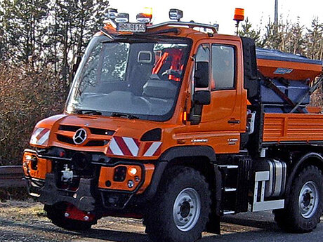 Unimog U 318 am fr&uuml;heren polnischen Grenz&uuml;bergang &bdquo;Pomellen&ldquo; im Einsatz 