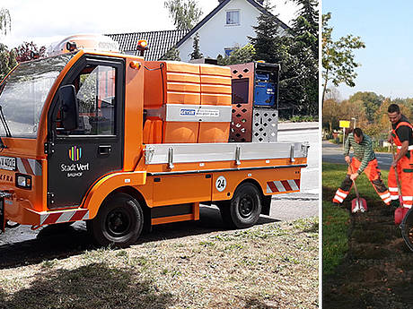Bauhof Verl rückt störendem Grün mit ungewöhnlichem Wunschfahrzeug an den Kragen