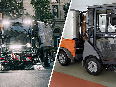 Alternative Antriebsarten für Kompaktkehrmaschinen