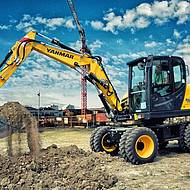 Yanmar pr&auml;sentiert brandneuen B75W-5-Mobilbagger 