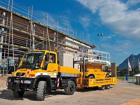 Ger&uuml;stbau-Branche verl&auml;sst sich auf den Unimog 