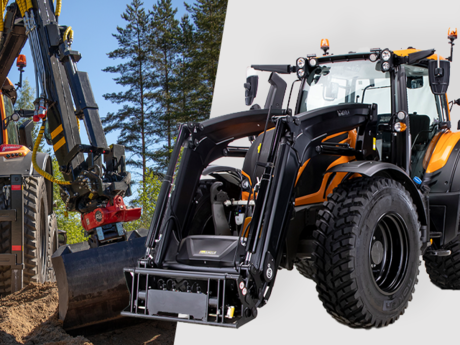 Multifunktion: Kommunaltraktoren von Valtra mit Heckbagger