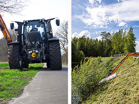 Valtra: Traktoren aus Finnland mit M&auml;hauslegern im Front-, Zwischenachs- und Heckanbau 