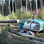 Pfanzelt pr&auml;sentierte Multifunktionsraupe Moritz auf der demopark 