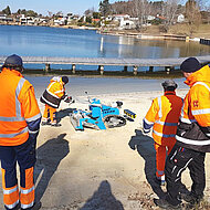 Gemeinde Steinbrunn reinigt Badestrand mit fiorentini Baby Tapiro