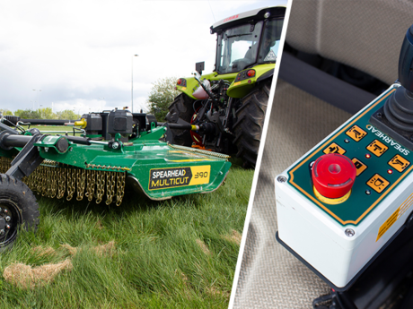 Multicut 390: Rasenpflege neben dem Rollfeld