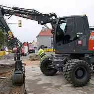 16-Tonnen-Mobilbagger im Leitungsbau