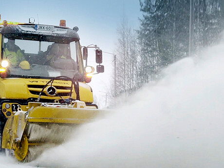 Warnsysteme von H&auml;nsch beim Winterdienst in Finnland im Einsatz