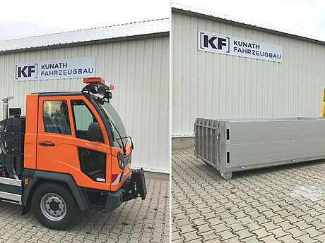 Kunath-Abrollpritsche und Palfinger-Abroller machen Multicar zum Multitalent