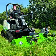 Elektro-Mulcher mit langer Akku-Laufzeit auf der demopark