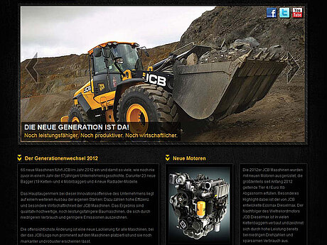 DEMCO JCB mit neuer Website zur JCB Produktoffensive 2012