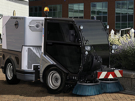 Zuwachs bei Aebi Schmidt: Die neue multifunktionale Kompaktkehrmaschine Multigo 150 