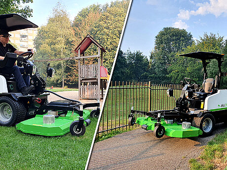 Dabekausen: Neuer AllTrec 4810T erm&ouml;glicht 100 Prozent elektrische Gr&uuml;nfl&auml;chenpflege