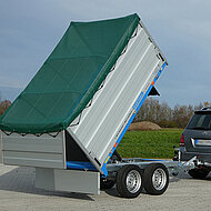 R&uuml;ckw&auml;rtskipper RT/RH von BARTHAU &ndash; mit Laubaufsatz und Flachplane aus SCRIM-Gewebe