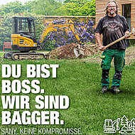 Exklusive GaLaBau-Kampagne: &bdquo;Du bist Boss. Wir sind Bagger&ldquo;