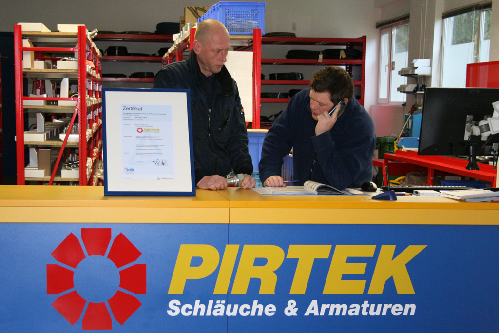 Pirtek: ISO 9001 zertifiziert  und Qualitätsstandard gesichert 