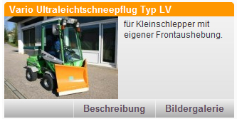 Hummel Vario Ultraleichtschneepflug Typ LV