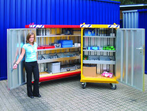 Kleines transportables Lager auf dem LKW: BOS WerkzeugSicherungsBox. 