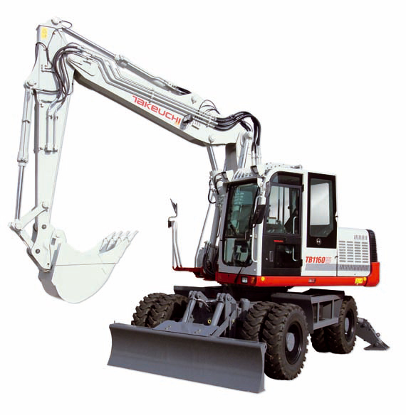 Der neue Takeuchi Mobilbagger TB1160W in der 16 t-Klasse